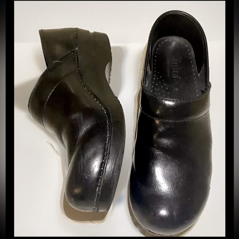 🖤SANITA🖤LEATHER DANISH FULL SHOE CLOG EUC🇩🇰